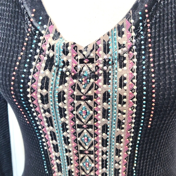 Voice of California V-Neck Studded Shirt - Picture 2 of 5